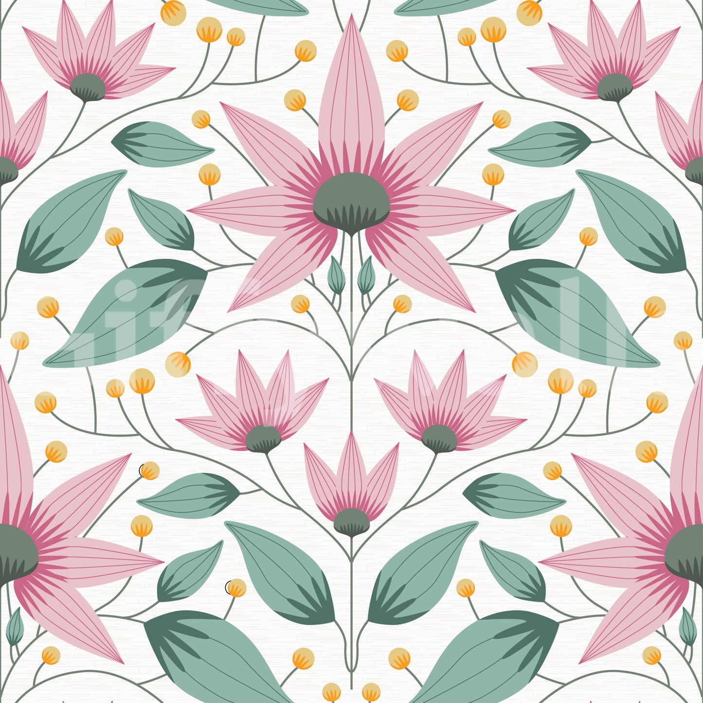 Papel pintado rosa Blossom Symmetry