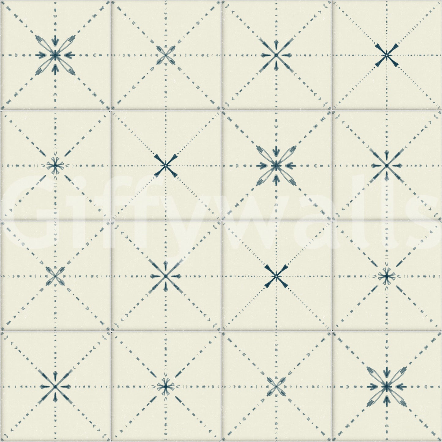 Papier peint bleu délicat pour crédence de style ferme