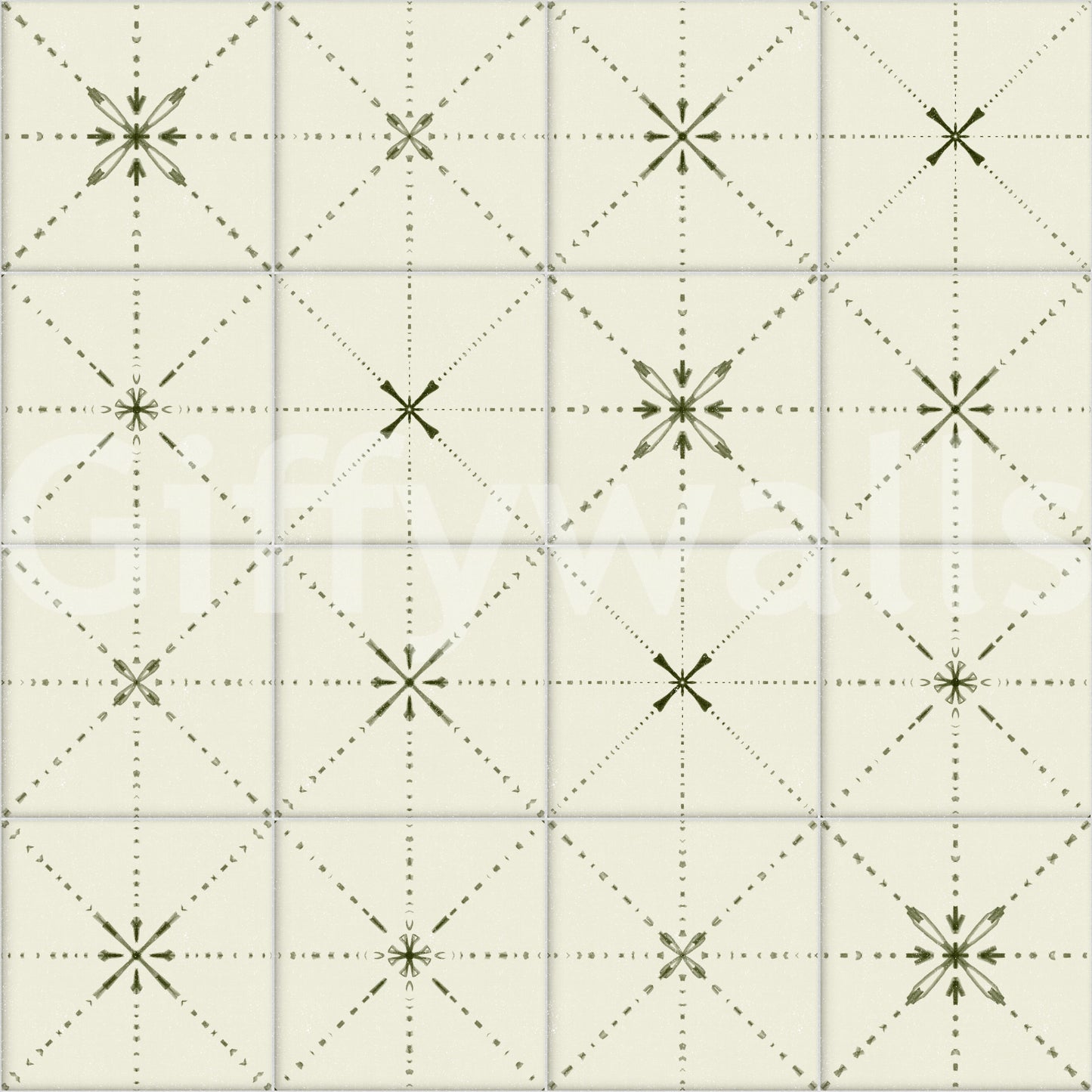 Papier peint olive délicat pour crédence de style ferme