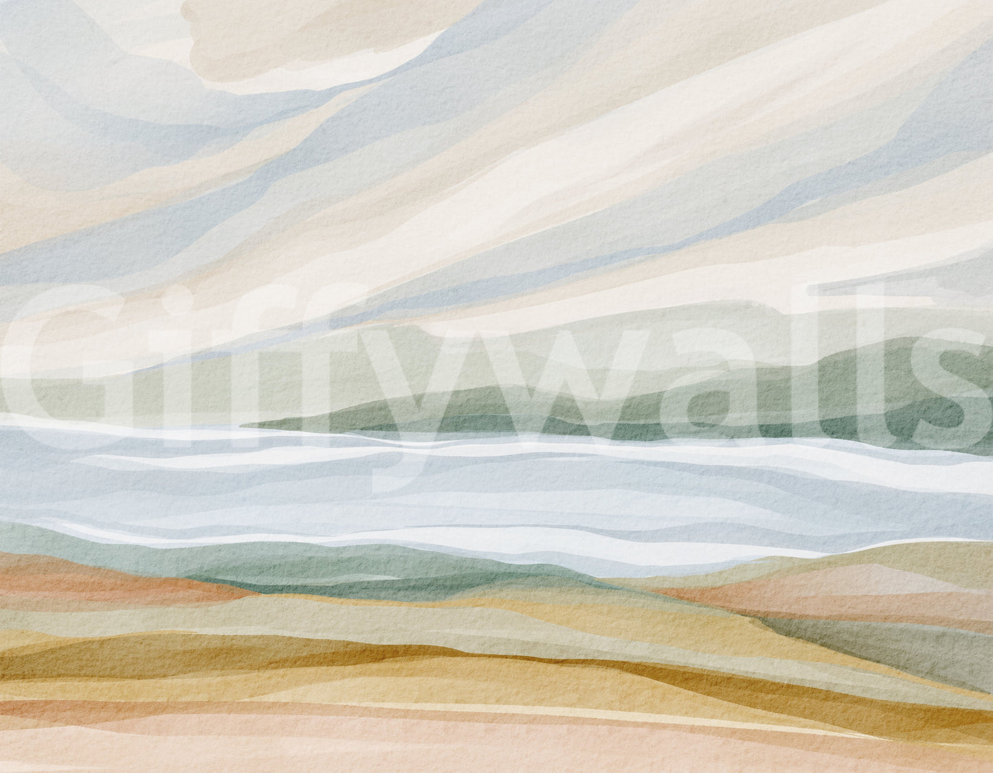 Peinture murale aquarelle Vista