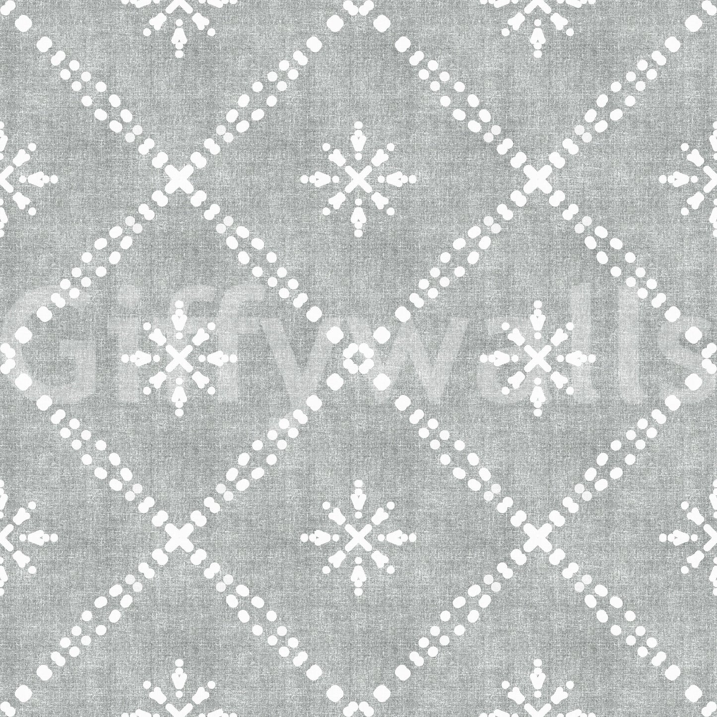 Boho Dotted Lattice Grunge Grey Clouds Wallpaper