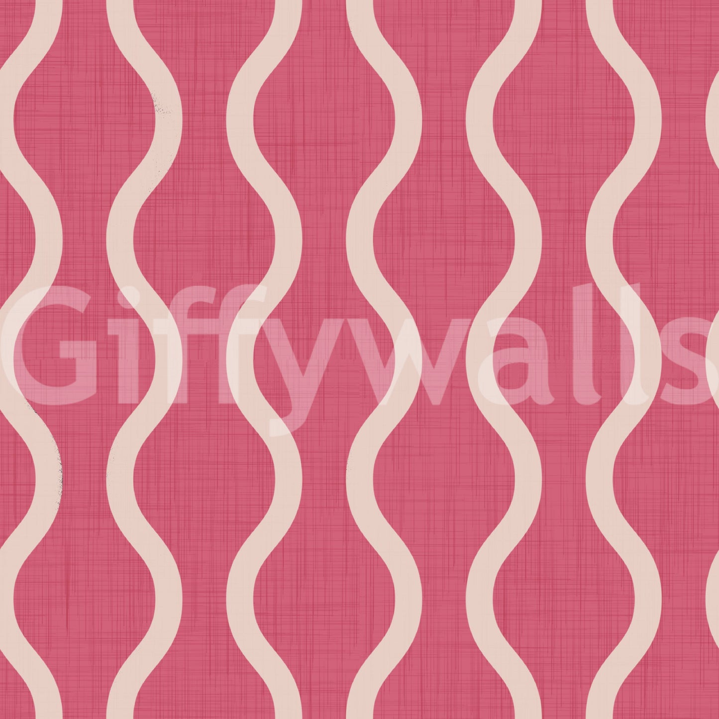 Cozy Scandi Folk Wavy Stripe Rose Clay - Craft Stripe Wallpaper
