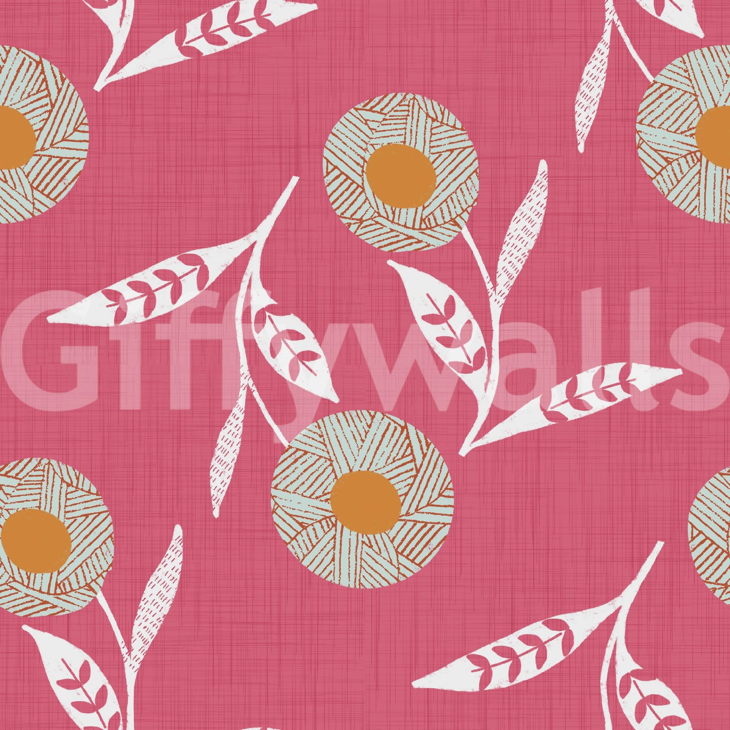 Cozy Scandi Flower Rose Clay - Craft Botanical Wallpaper