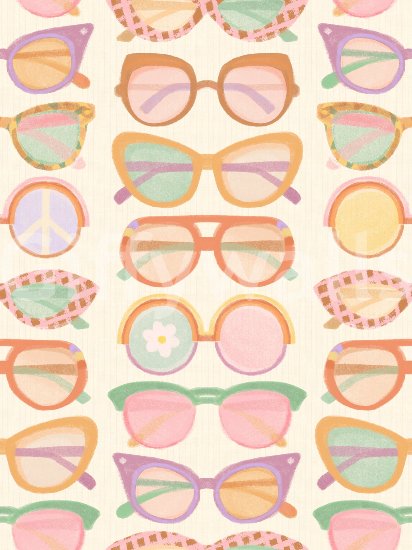 Shades of Cool - Mid-Mod Summer Muted Tones Wallpaper