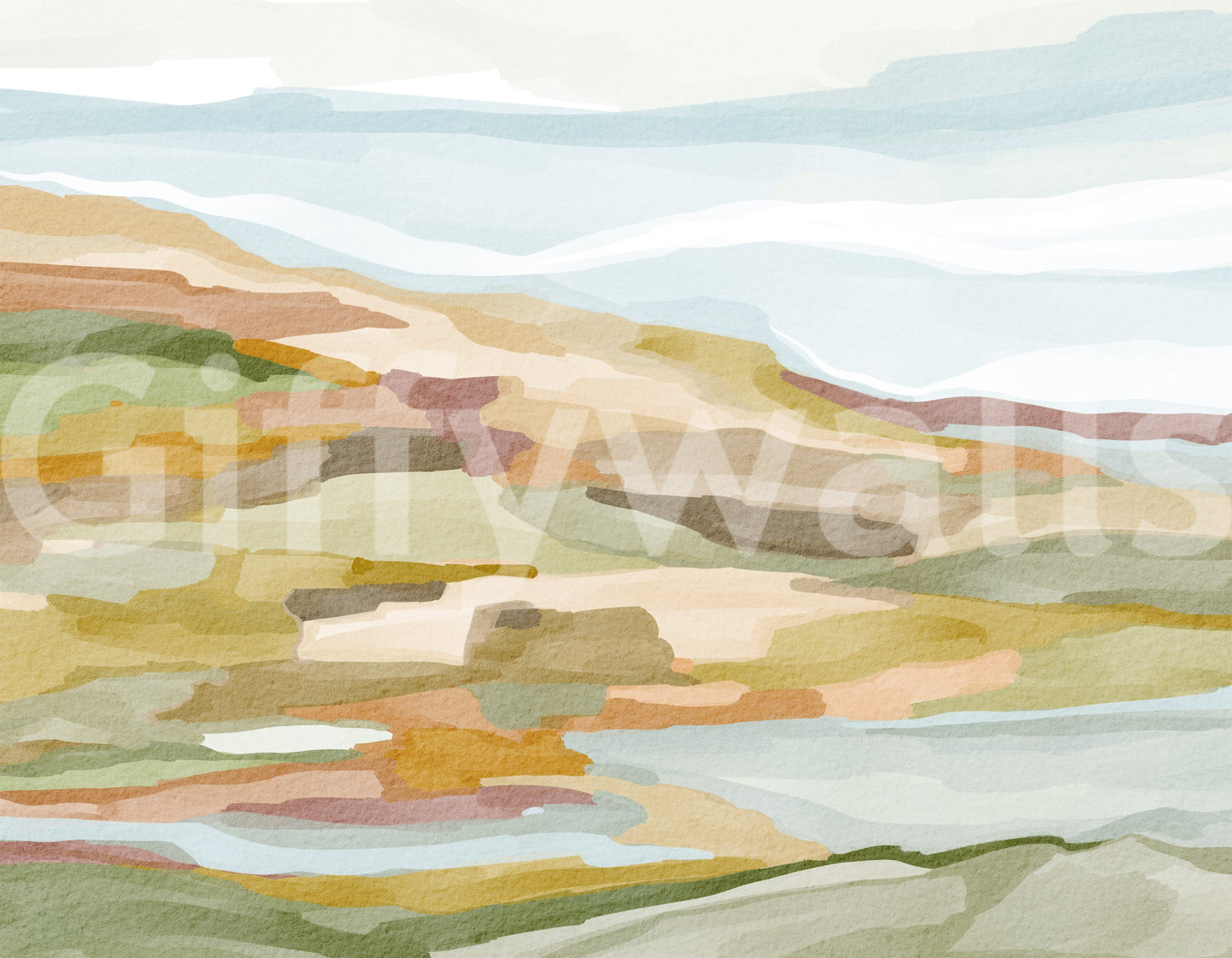 Wandbild „Bemalte Hügel“
