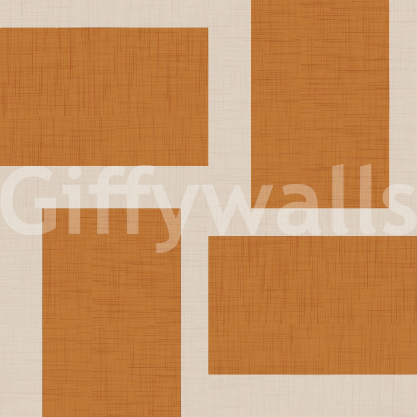 Papier peint moderne géométrique à blocs de couleur crème terracotta