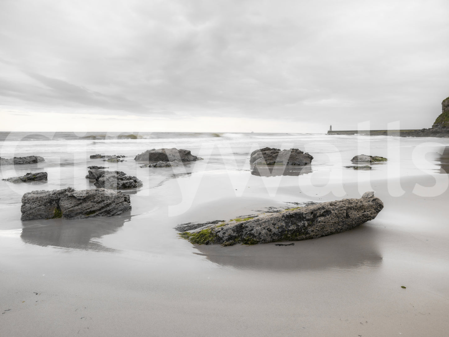 海岸線の色合いの壁画