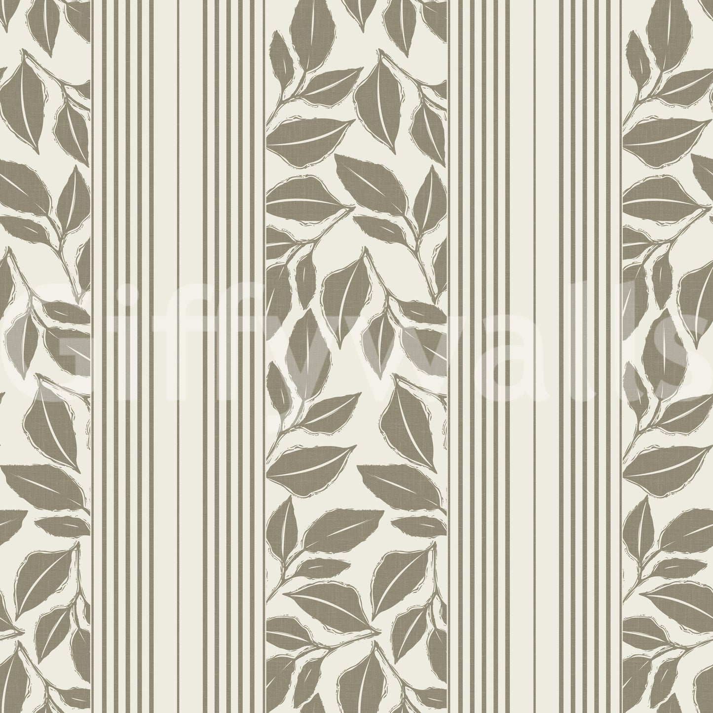 Vintage Trailing Foliage Olive Green Wallpaper