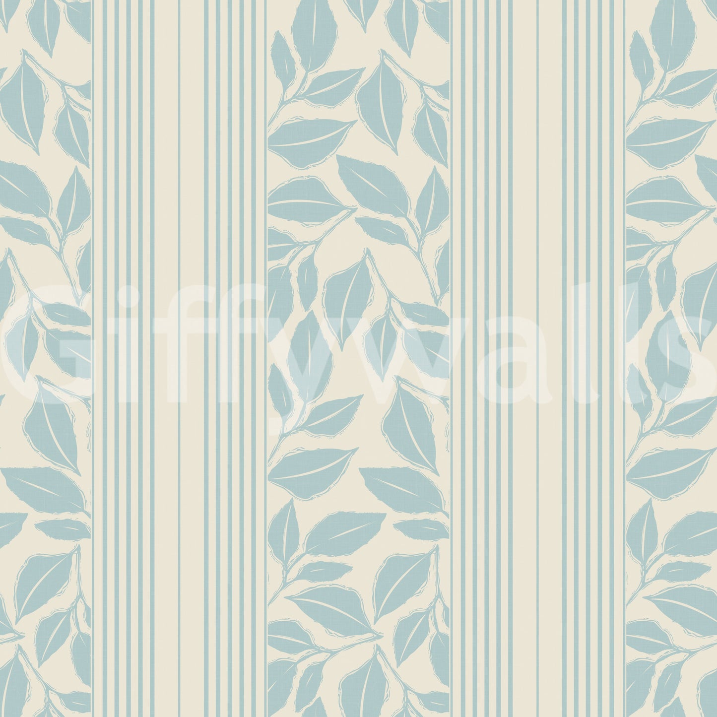 Vintage Trailing Foliage Powder Blue Wallpaper