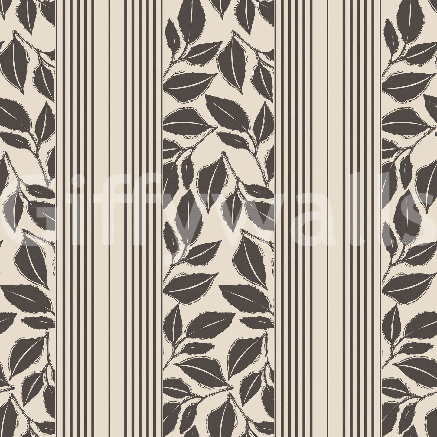 Vintage Trailing Foliage Cream Wallpaper