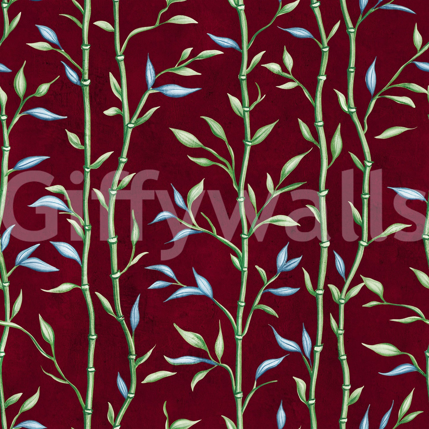Bamboo Breeze Crimson Wallpaper