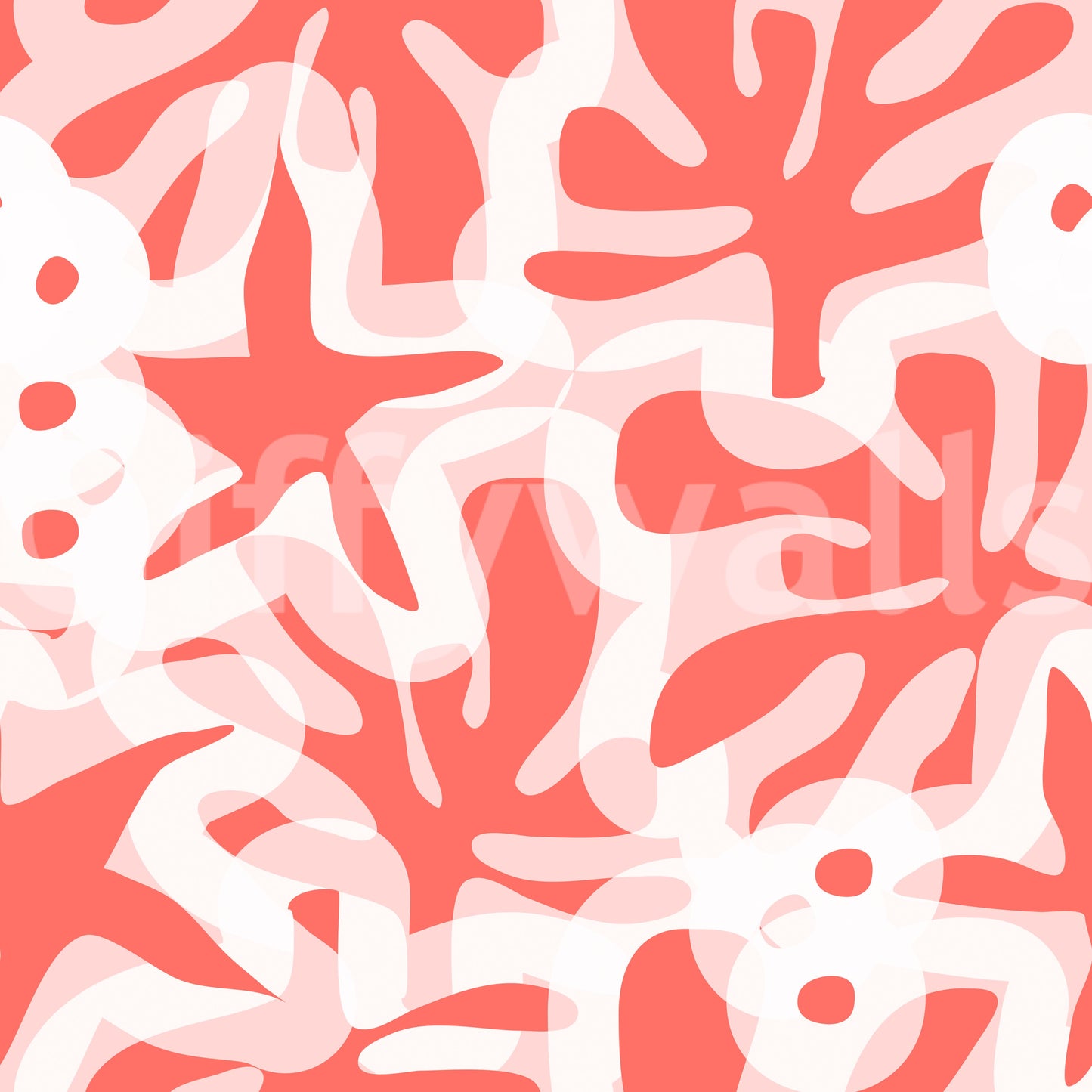 Coral design wallpaper with layered composition and bold accents