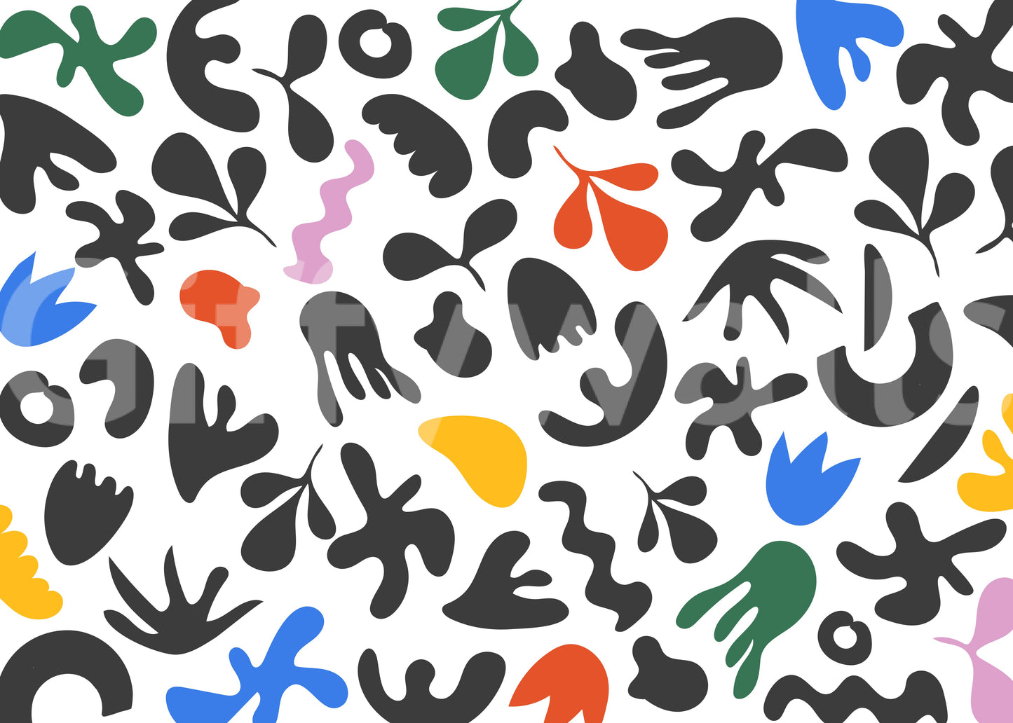 Dynamiske abstrakte former veggmaleri