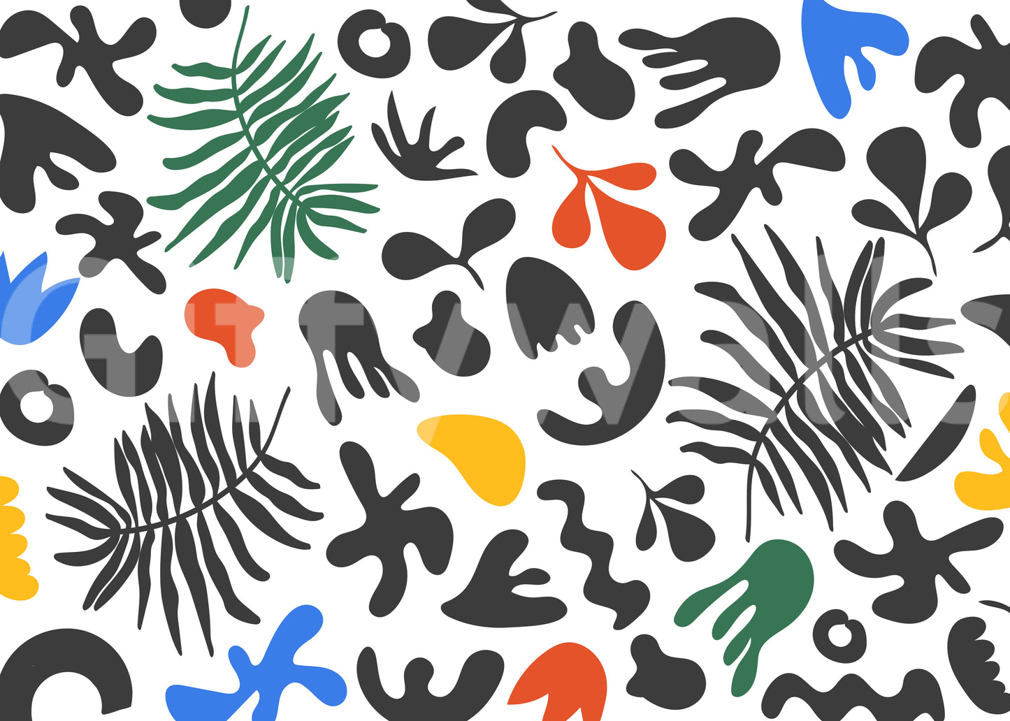 Modern abstract pattern gives Shapes Wall Mural a lively graphic look