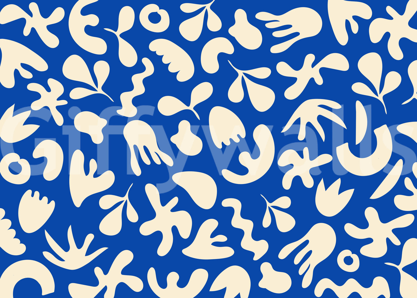 Mural de Parede Fluxo Orgânico Azul