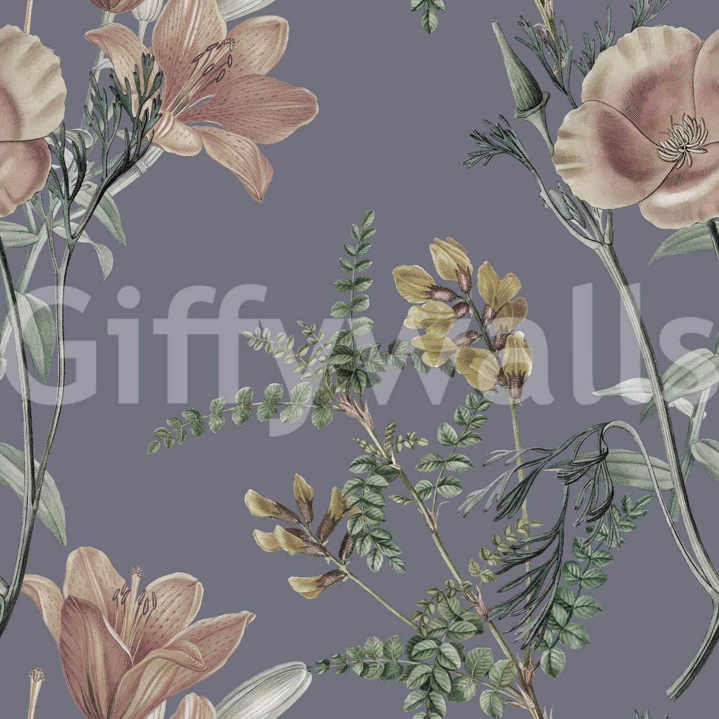 Vintage botanische Serenidad Tapete