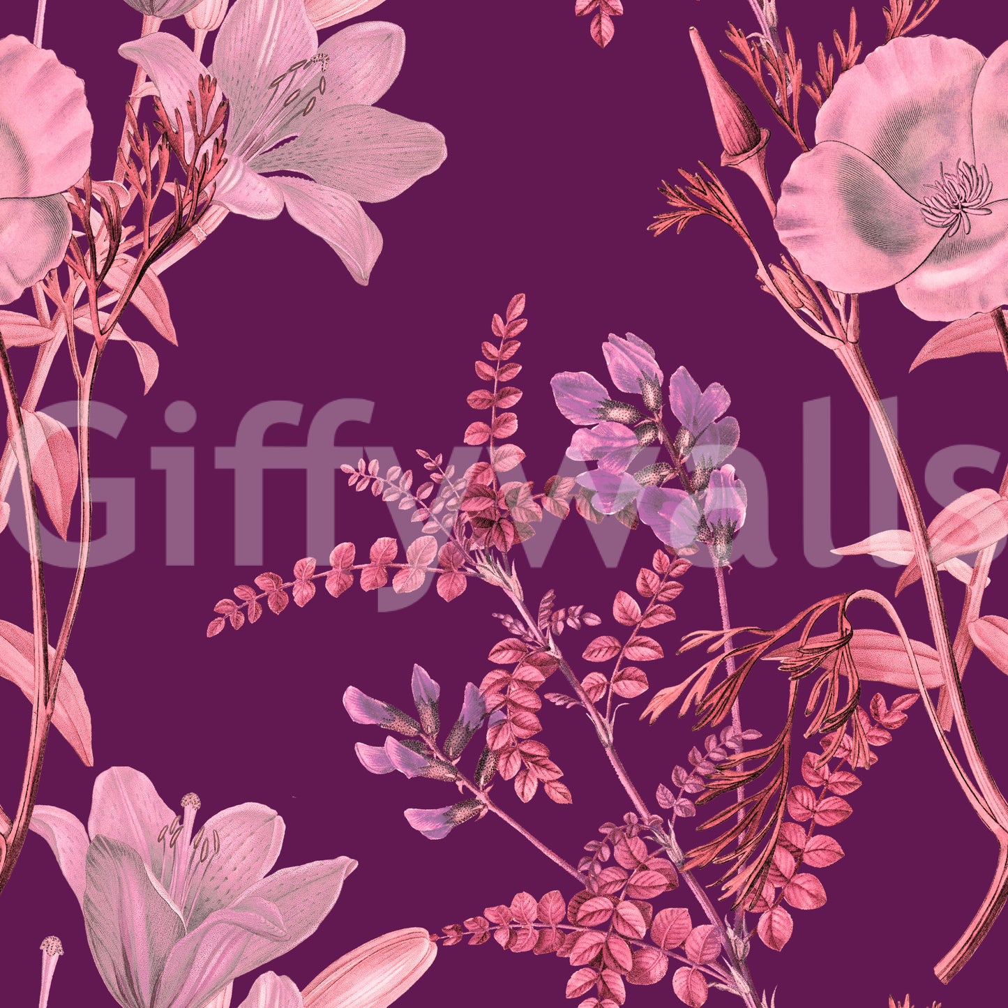 Ciruela botanisk opulent tapet