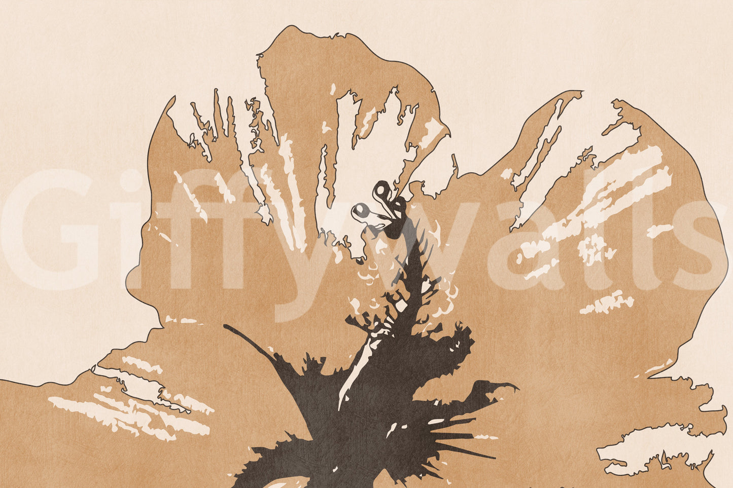 Silueta de Terra Bloom Papier Peint Mural