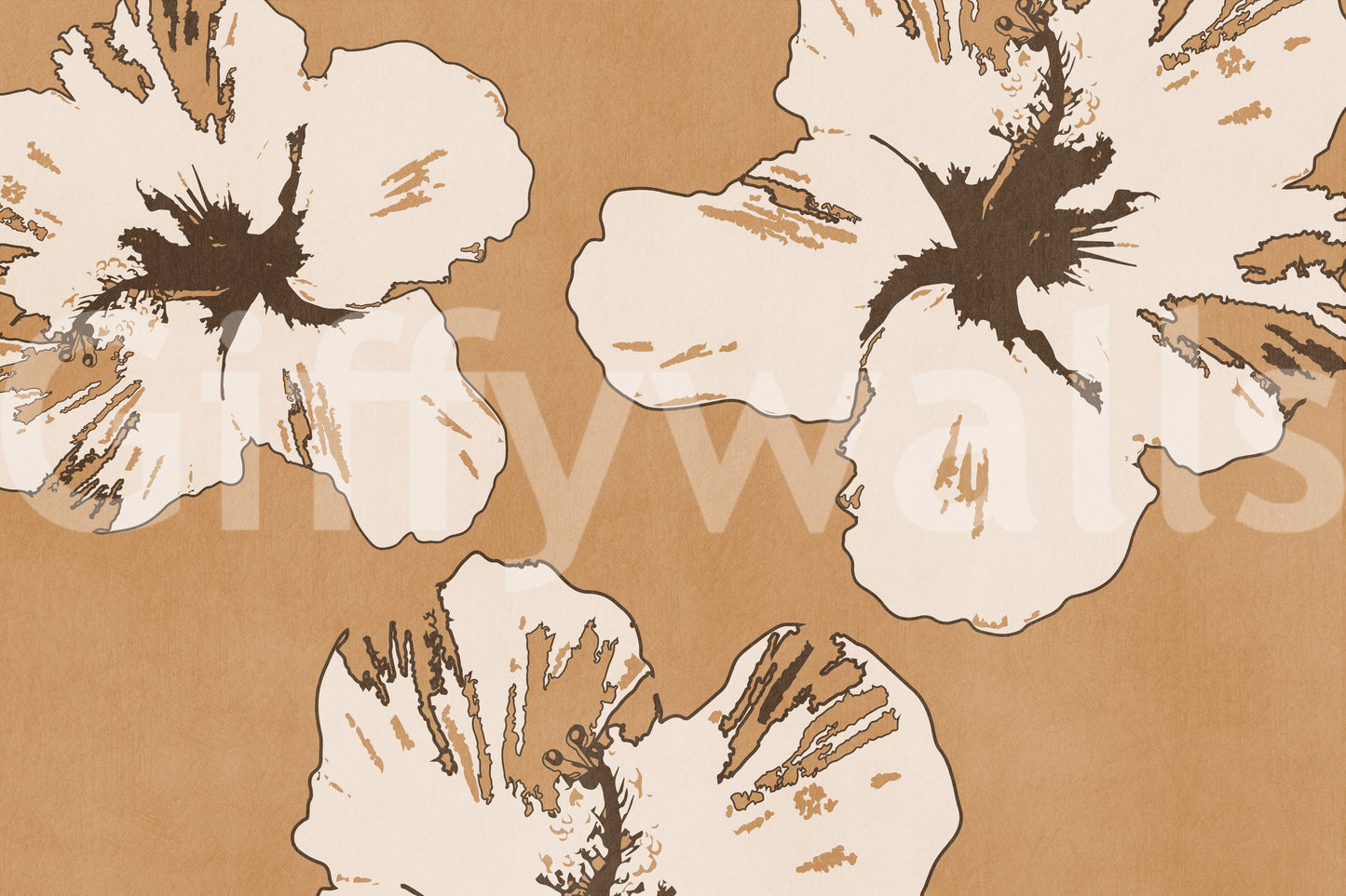 Varm blanding af hibiscus vægmaleri