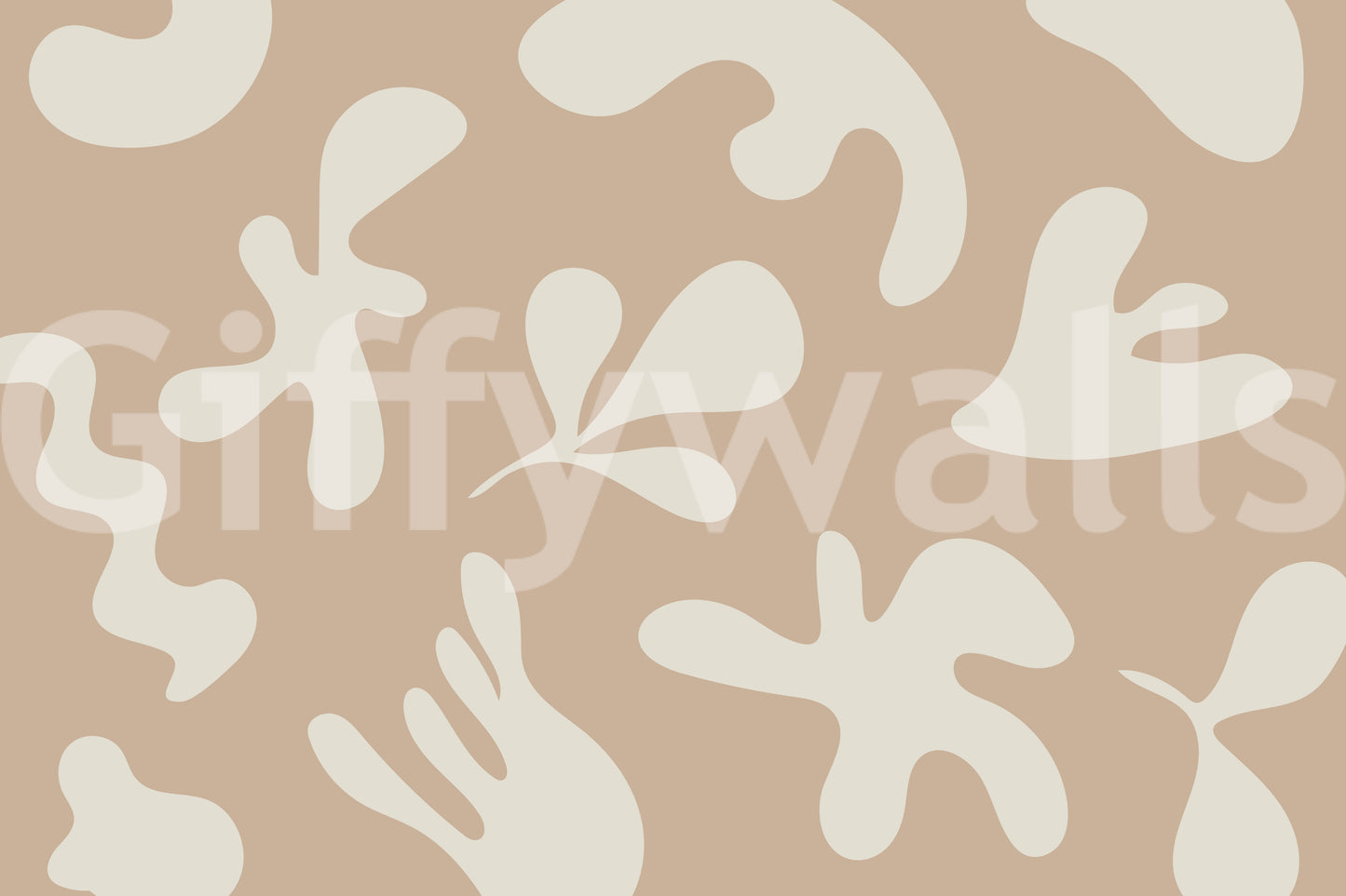 Flux organique en beige. Papier peint mural