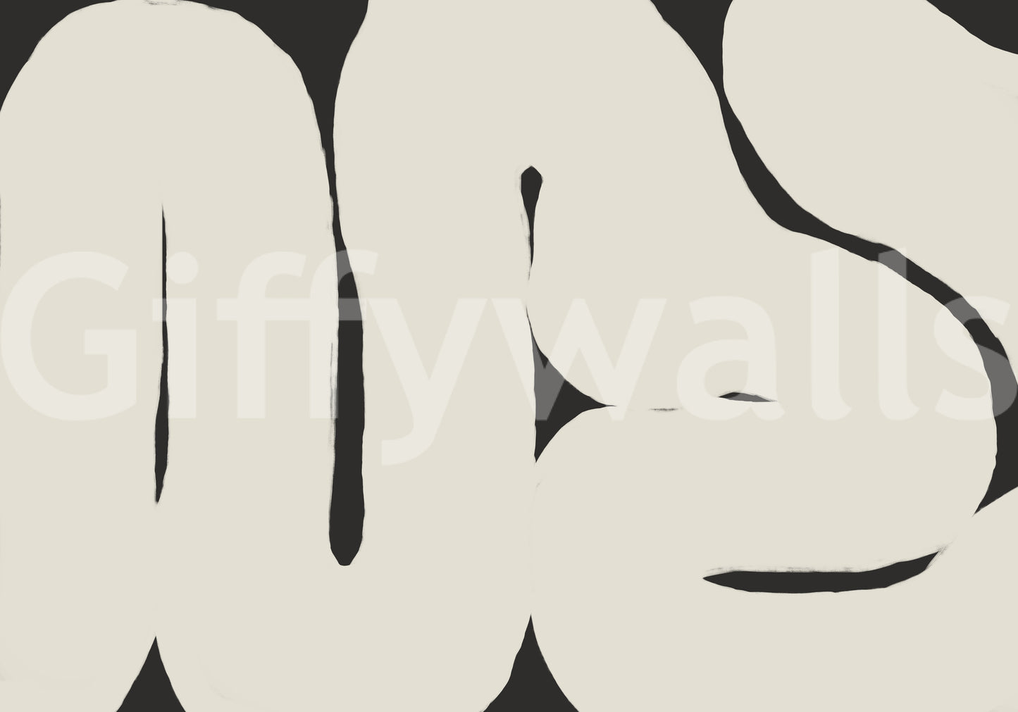 Abstract Flow Neutral Curves mural soft flowing shapes look