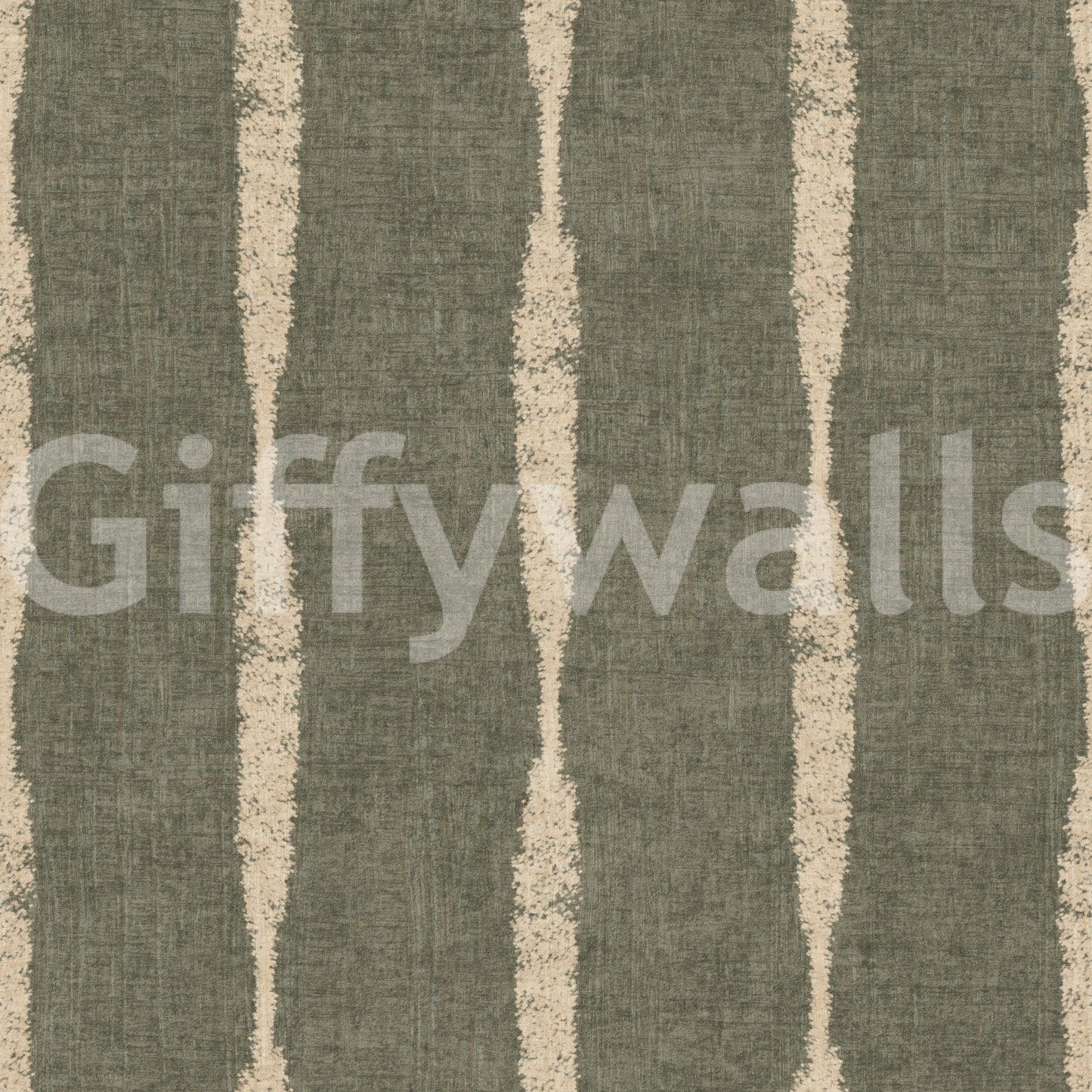 Warm beige gestructureerde verweerde strepen op gedempte groene behang