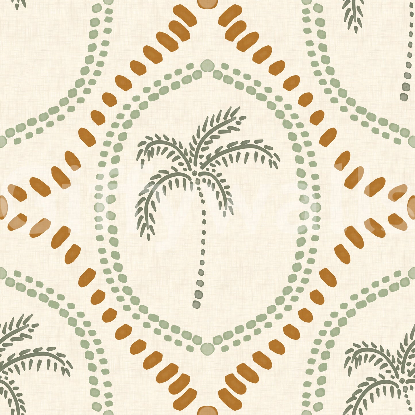 Smooth pale tones merge within the modern beachy boho wallpaper.
