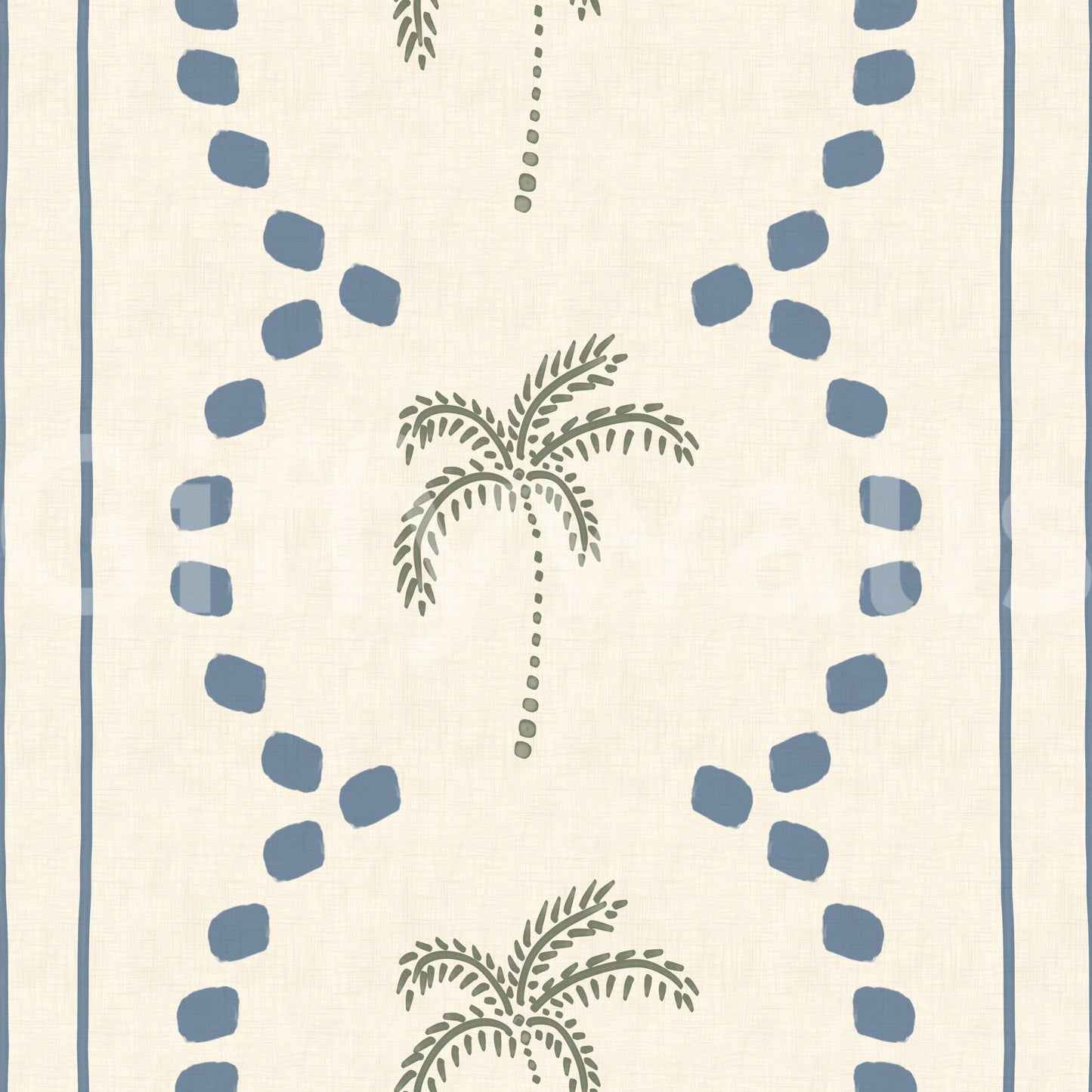 Papier peint rayures déco palmier tropical bleu ardoise