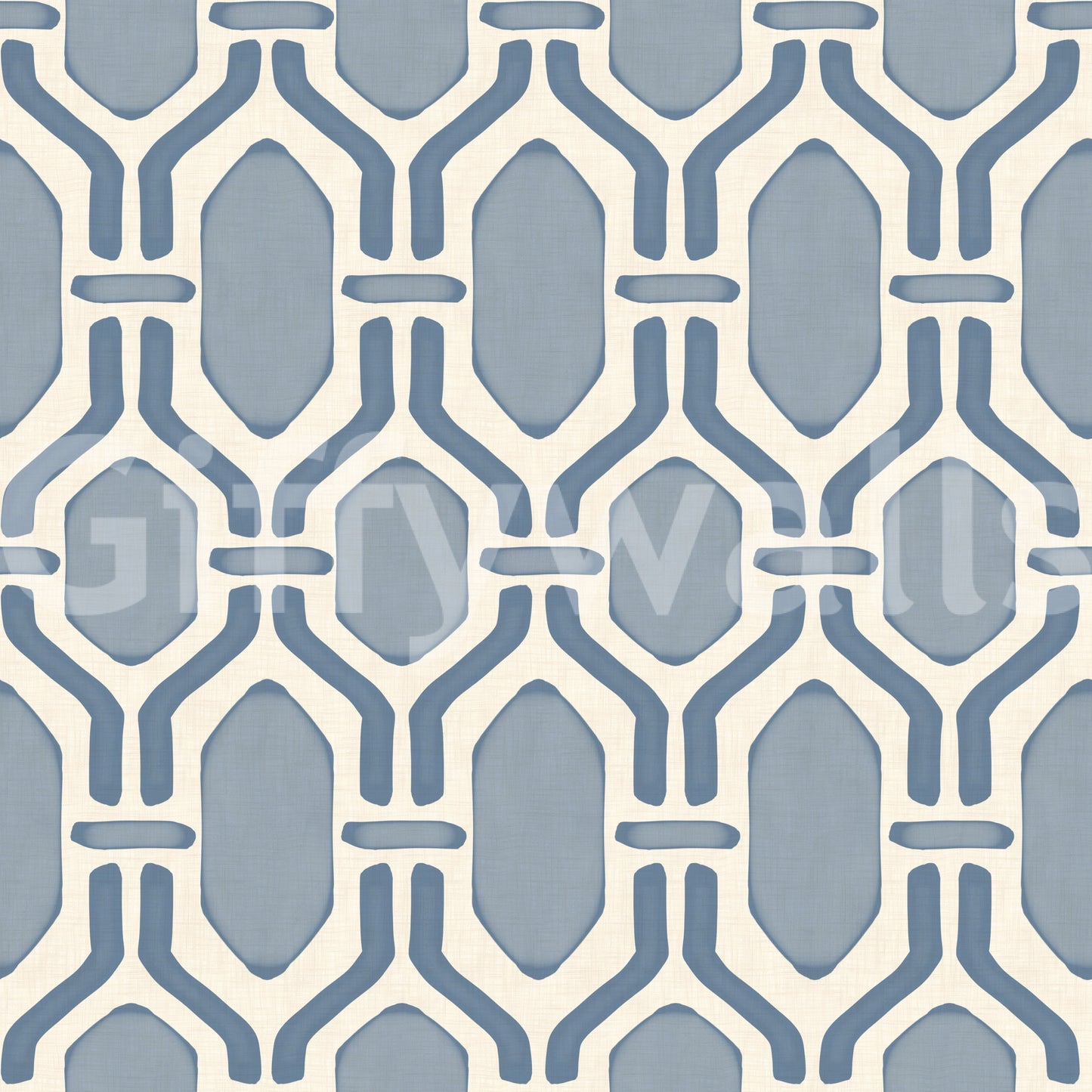Art Deco -kuvioinen harmaansininen tapetti