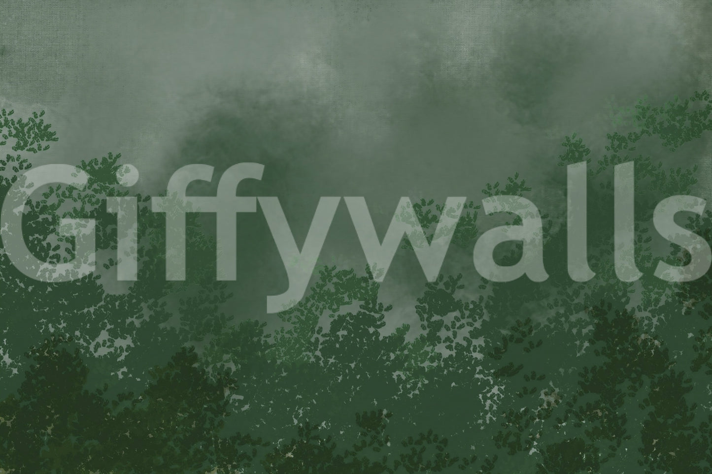 Emerald Canopy Mist Forest Donkere Muurmuur