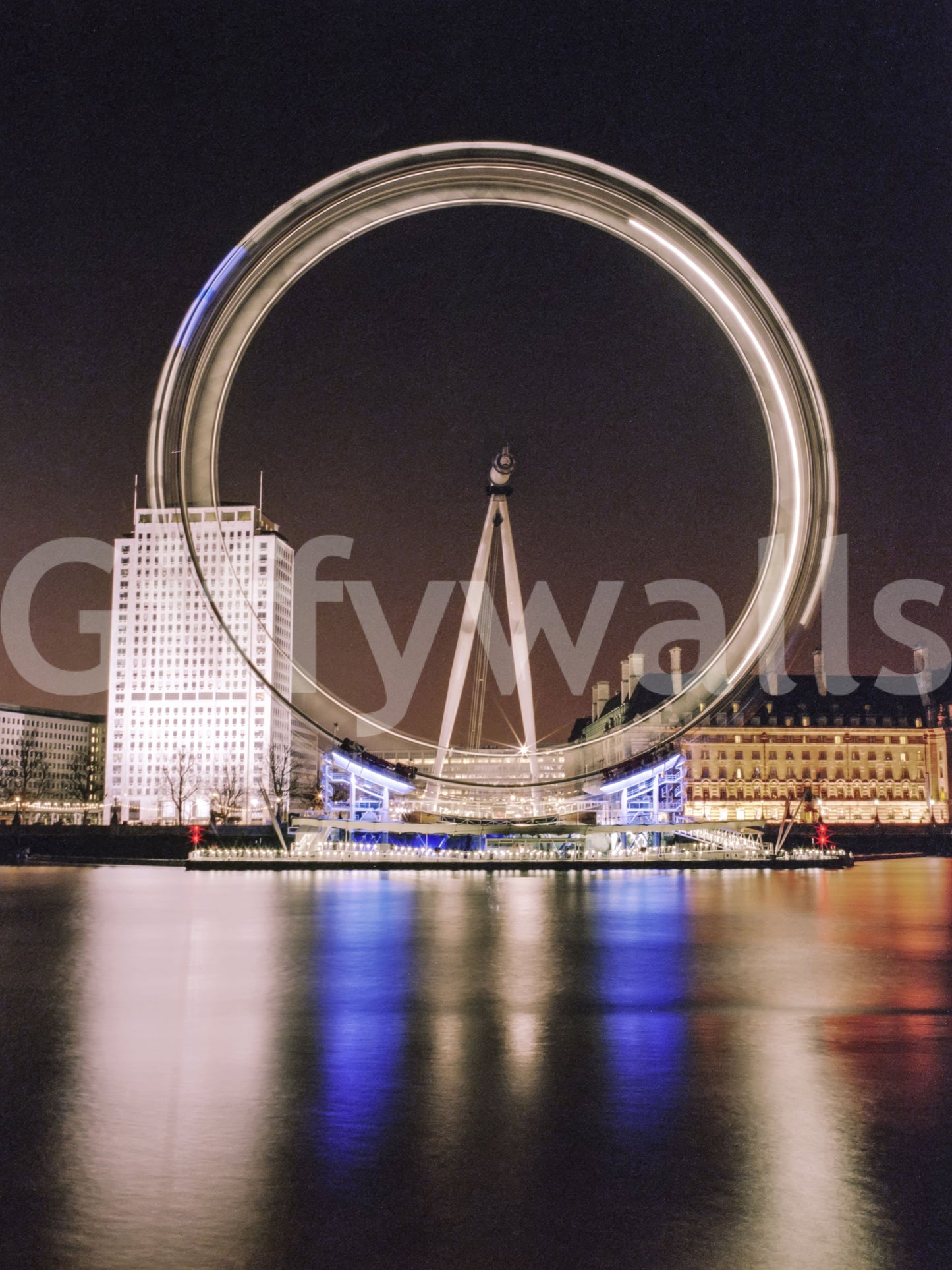 London Eye: Tijdloze Nachtelijke Draai Muurmuurdecoratie