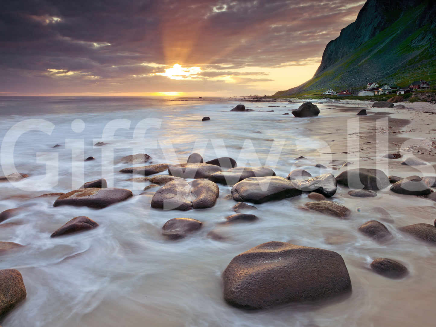 Kustzonsondergang Sereniteit Muurmuur