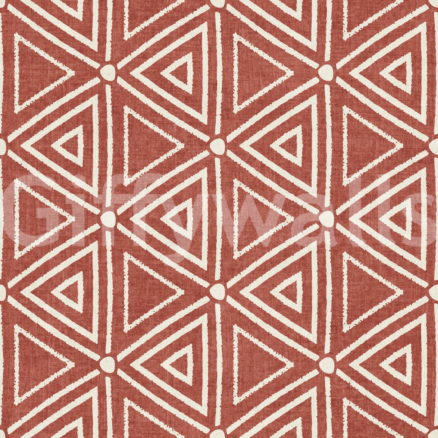 Teksturert Mudcloth geometriske trekanter boho rust terrakotta tapet