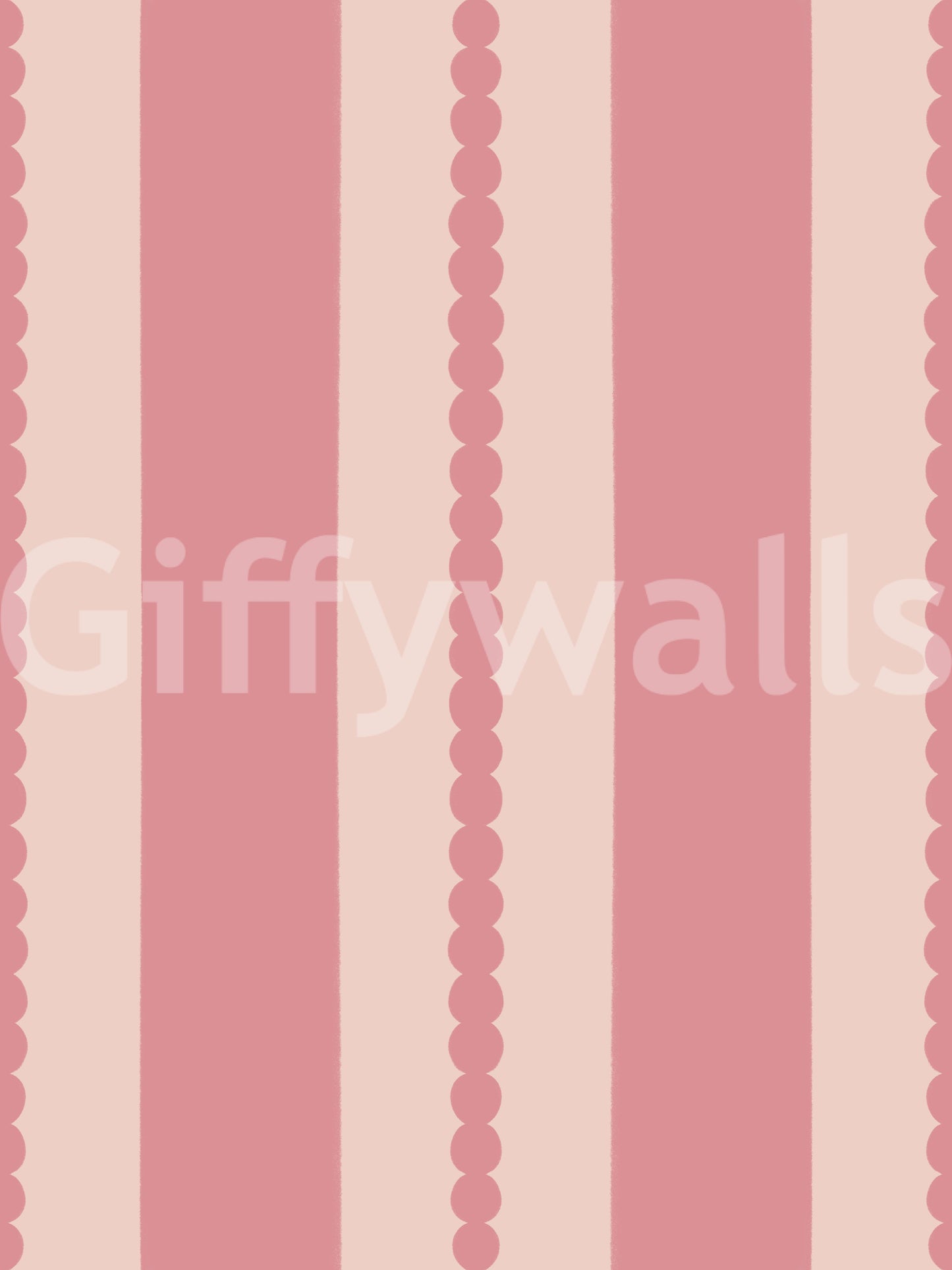 Papel pintado de rayas con conchas en tono rubor