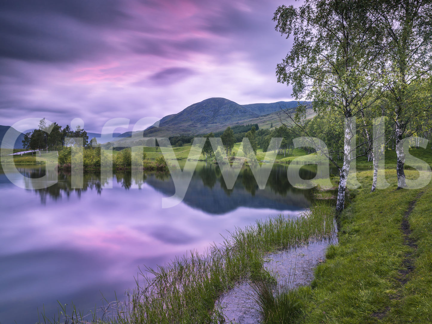 Highland Dusk Reflection veggmaleri