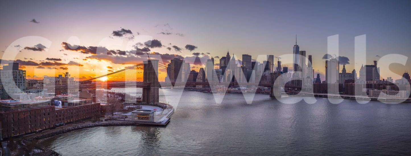 Papel de Parede Mural Grandeza do Pôr-do-Sol em NYC