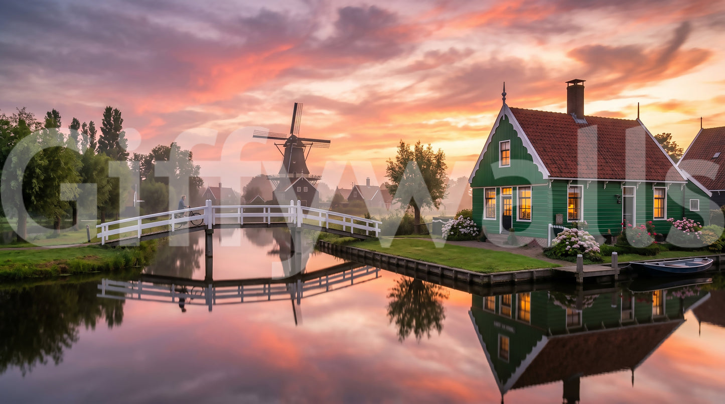 Majestic purple and orange horizons this picturesque Glow wall mural