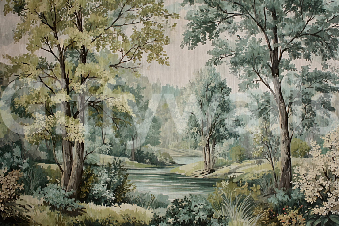 Woodland River Retreat Wall Mural
