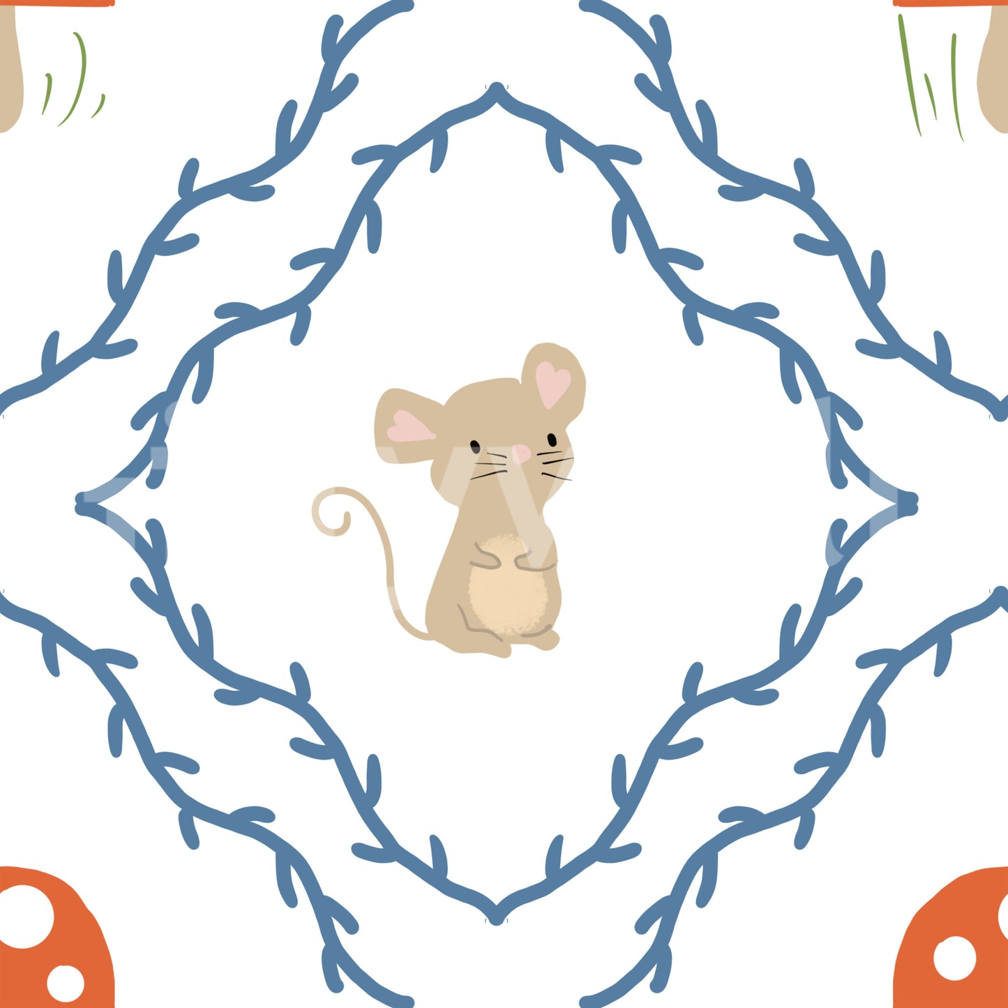Whimsical Woodland Mouse Wallpaper