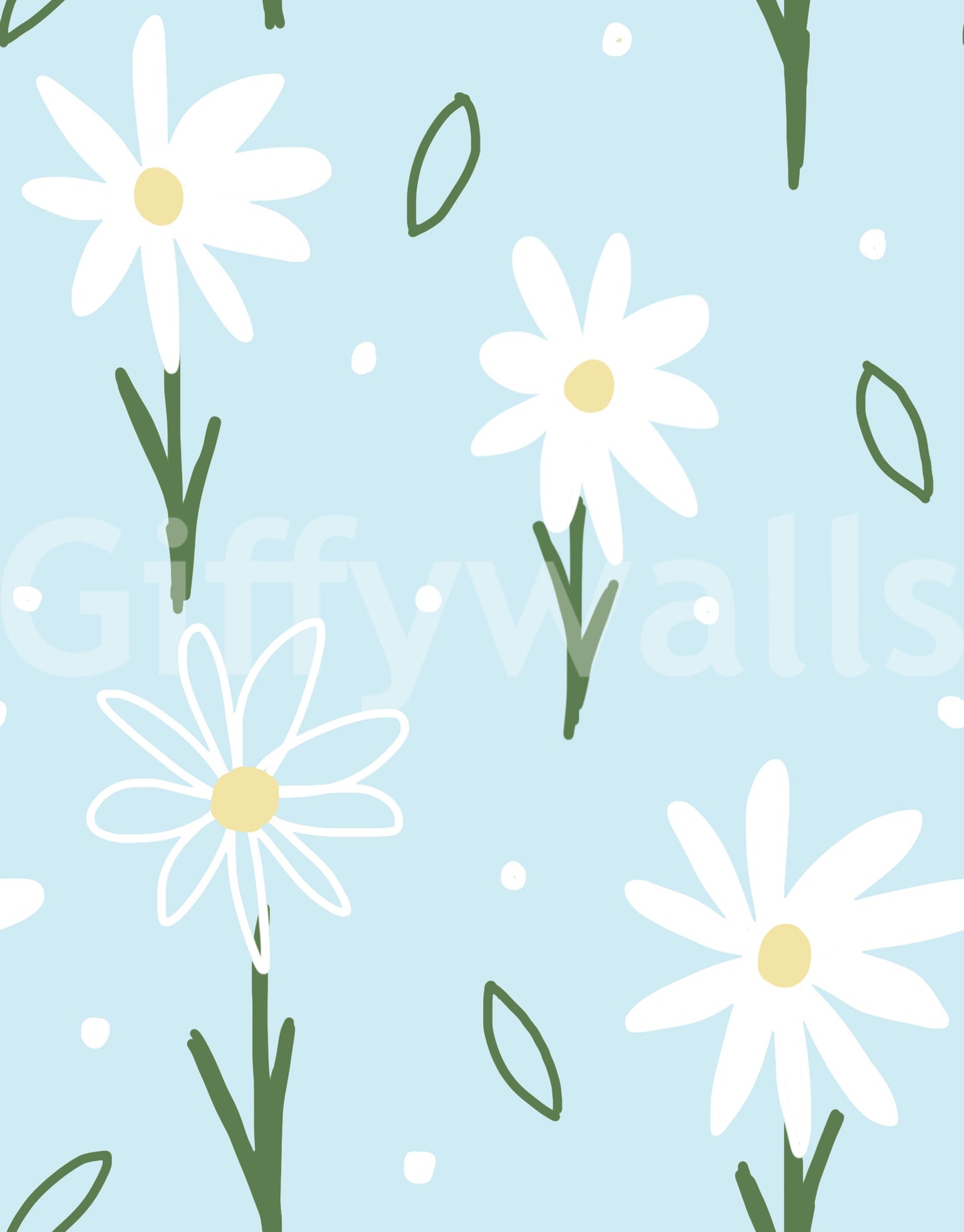 Daisy Delight Wallpaper shows casual petal outlines with a relaxed, easygoing feel.