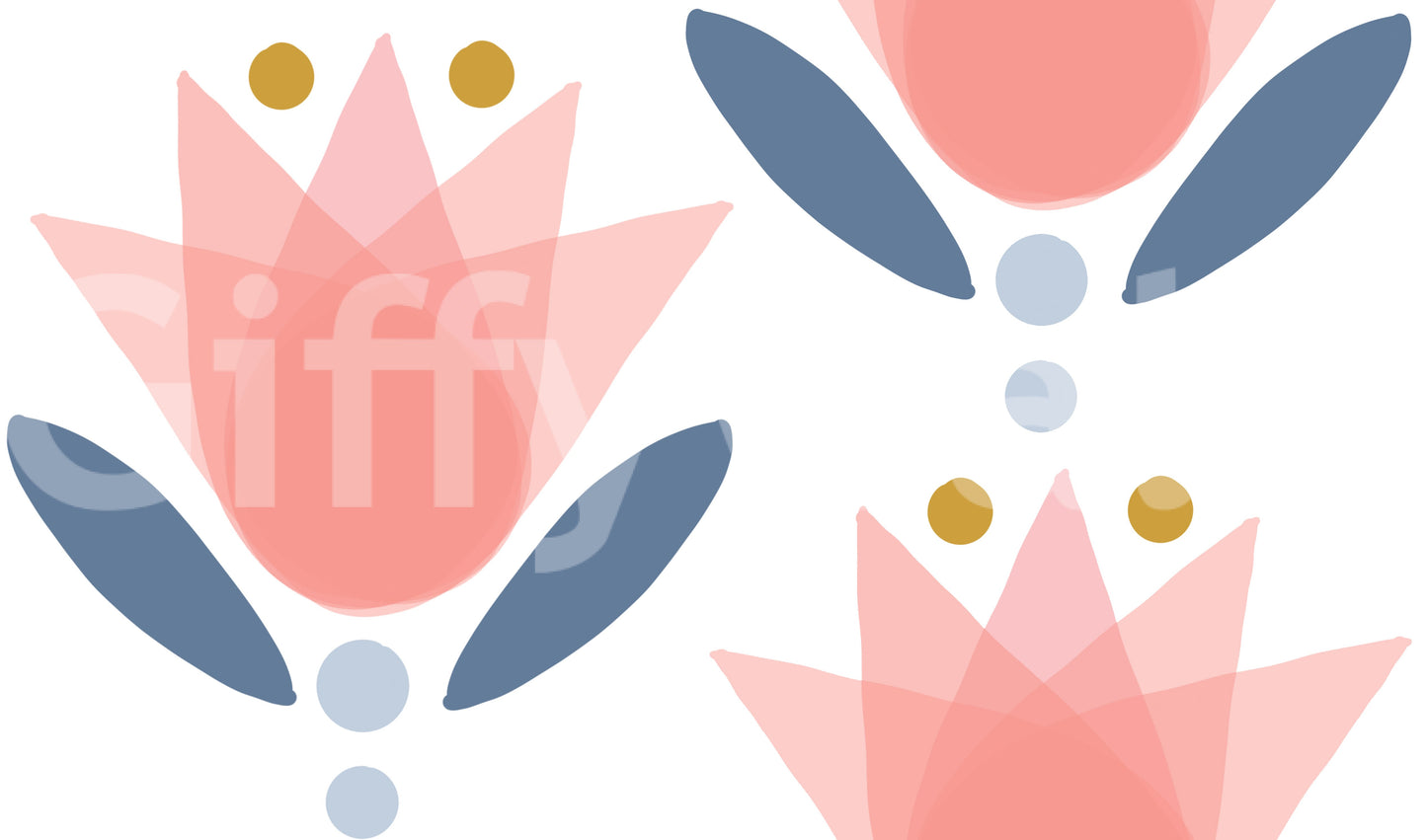 Pale blue circles fall below every tulip in the Serenity Wallpaper