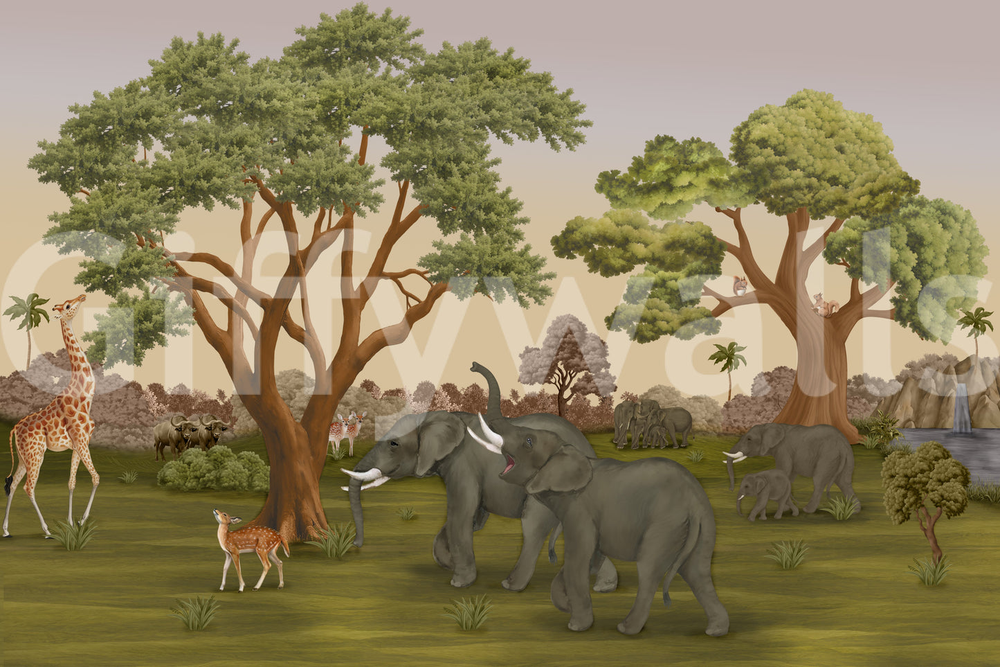Papier peint panoramique Savanna Serenity