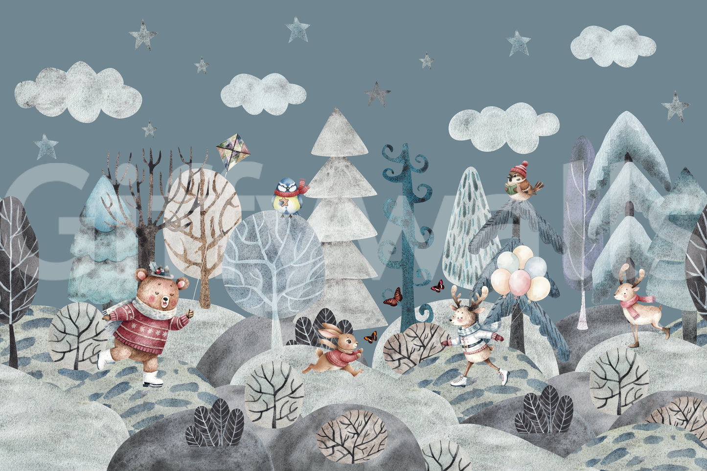 Murale da Parete Amici della Foresta in Festa