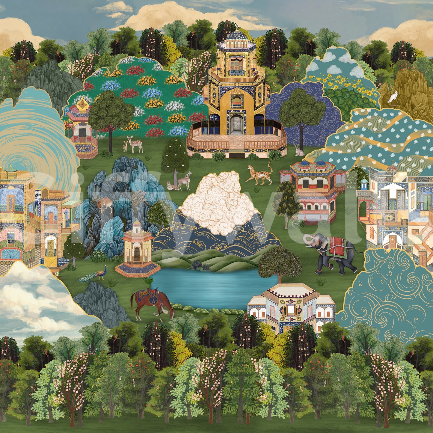 Vægmaleri Royal Gardens of Mystical Lands
