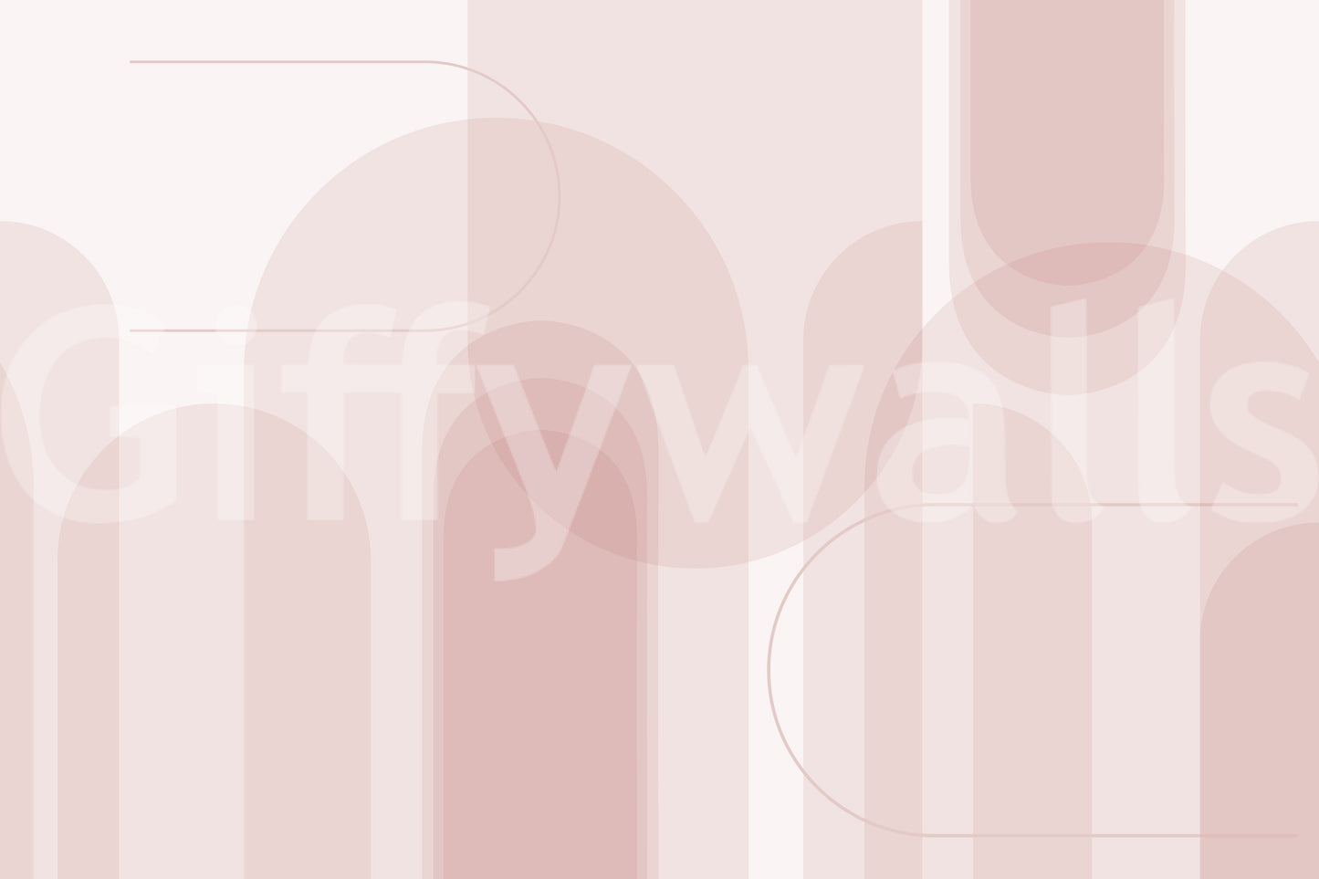 Minimal pink wall mural with Arc curves and gentle Flow detailing