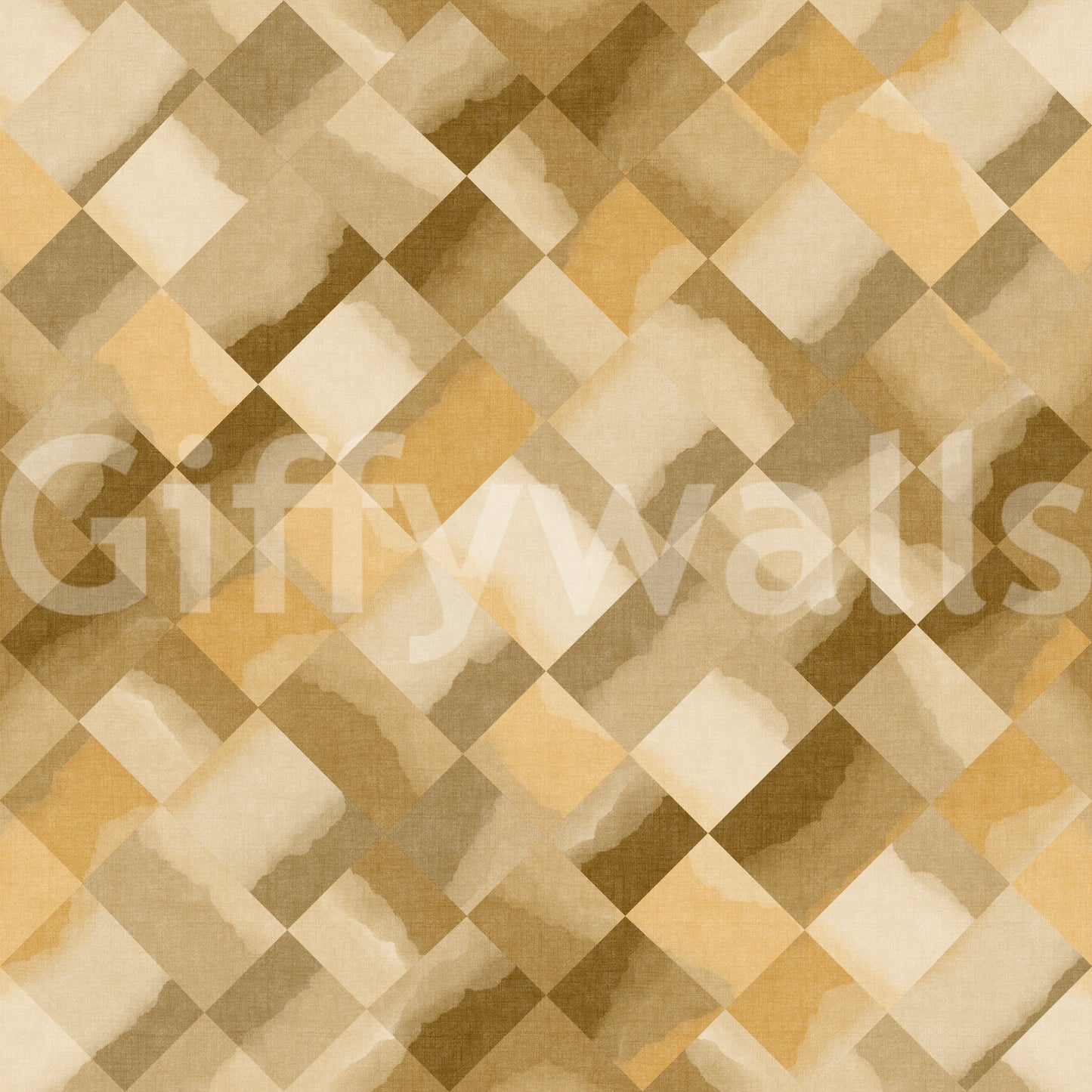 Papier peint damier peint ocre Relax