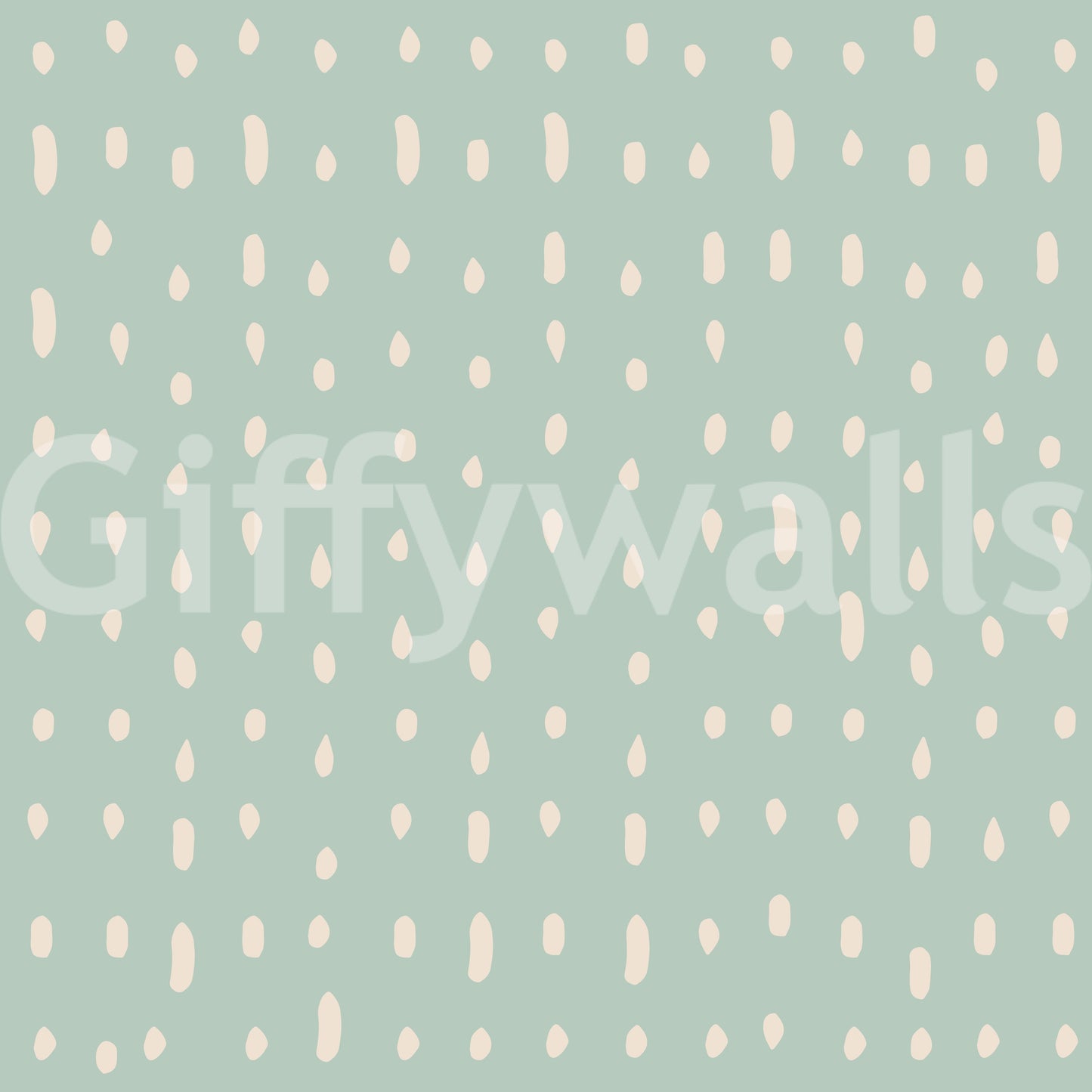 Mid Century Seed Dots Hellgrünes Salbeiwandtapete Wandbild