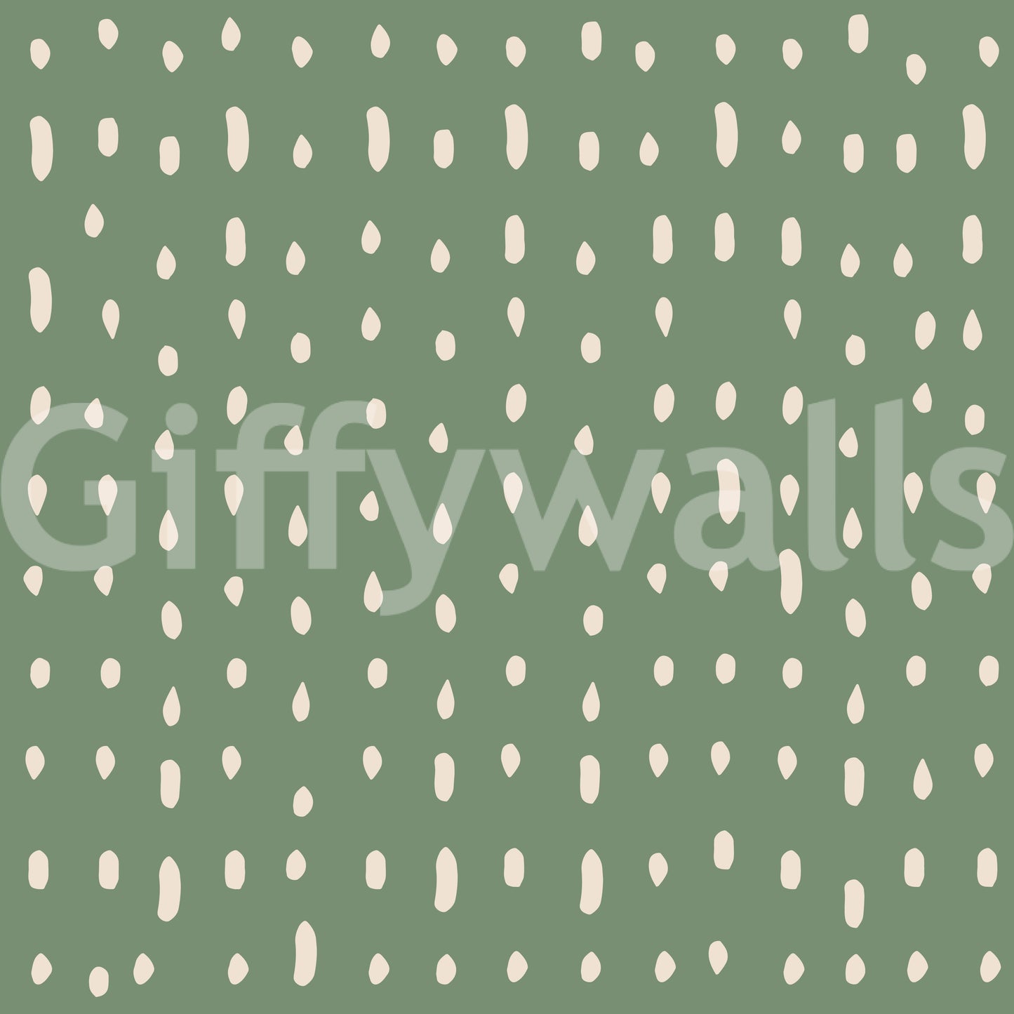 Mid Century Seed Dots Tapetengrün Wandbild
