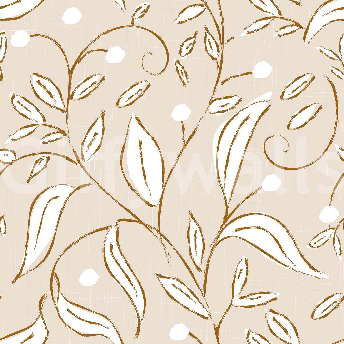 Beige botanisk vinranke tapet skandinavisk neutralt tapet