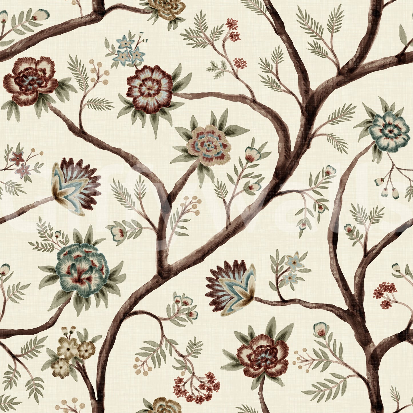 Never Ending Tree Chintz Revival Lys Vægmaleri